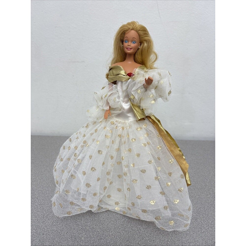 Jewel Jubilee Barbie 1991 Dress Evening White Gold Bows Tulle Holiday NO DOLL
